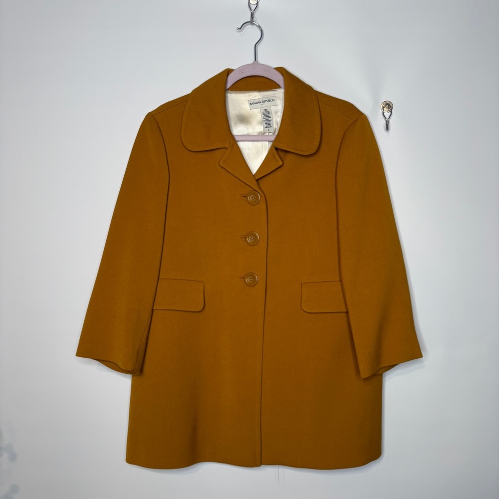 Banana Republic Factory Bracelet Length Goldenrod Single Vent Overcoat Size L
